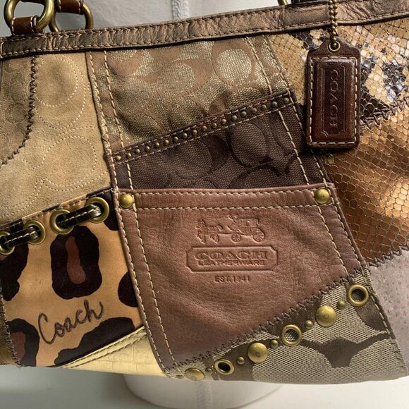 Vintage brown and tan Coach - Picture 5 of 8